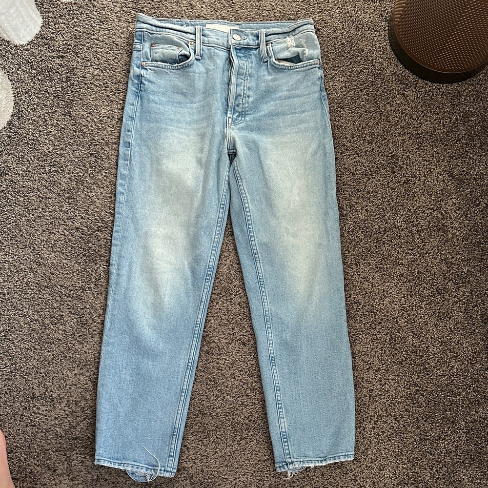 Woman’s mother denim jeans